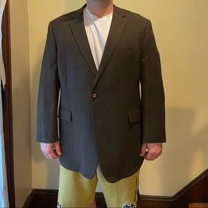 Ralph Lauren sz 52L men sport coat taupe/brown w brown elbow excellent condition